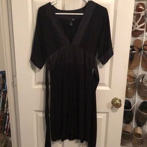 H&M Black Dress with Satin Tie Detail